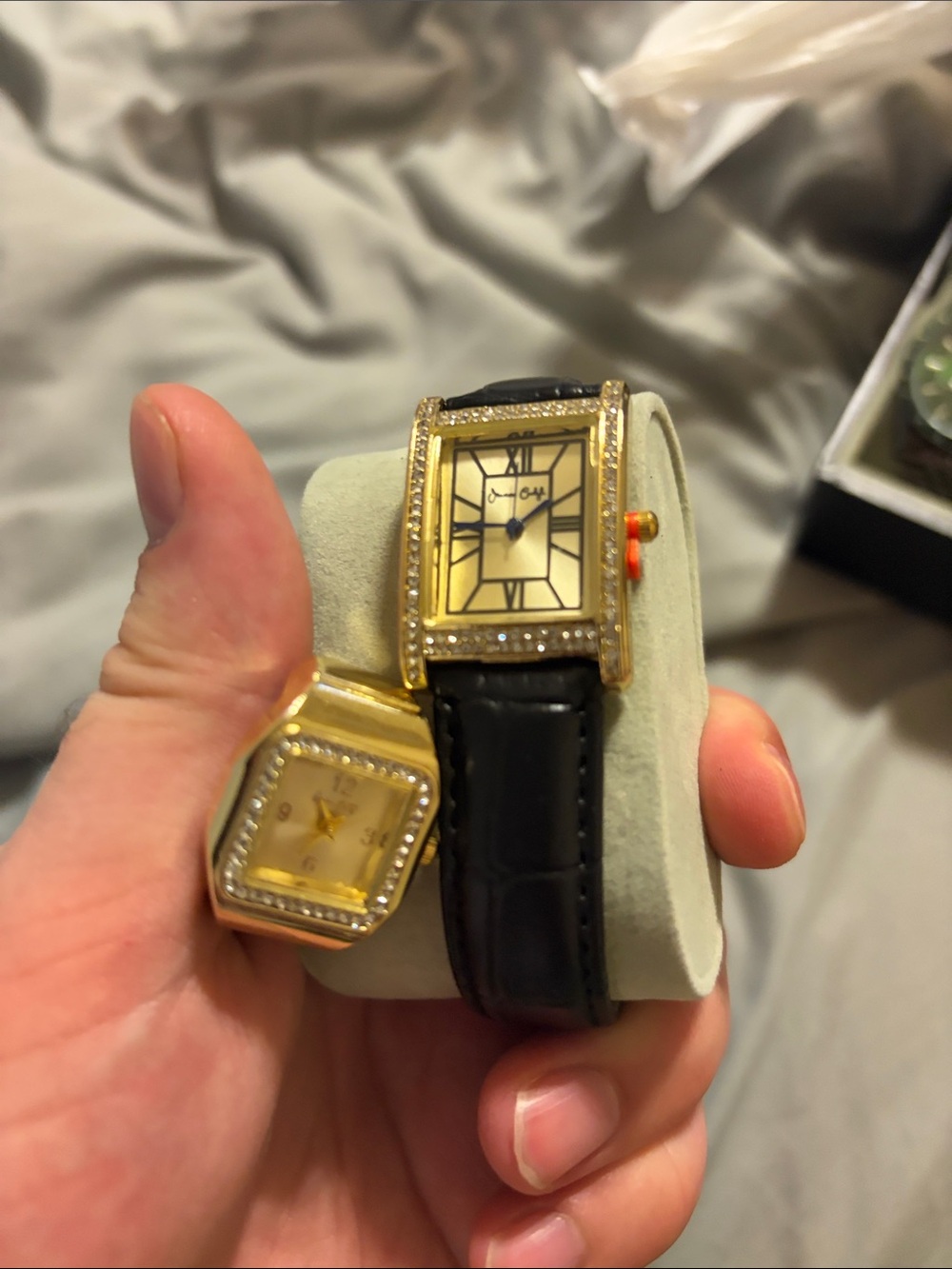 Jessica Carlyle Men’s gold color watch and watch ring set